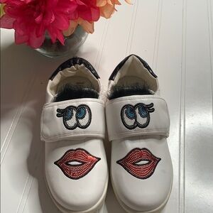 Sam Edelman White Leather Face Sneakers - Sz 3. KS1315